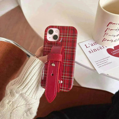 Fashion New Year Wine Red Plaid Phone Case - www.Shopthatapp.com