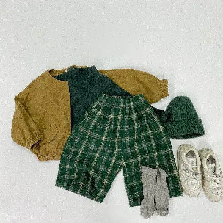 Fashion Personality Children's Plaid Stylish Pants Short pant for Boys - www.Shopthatapp.com #