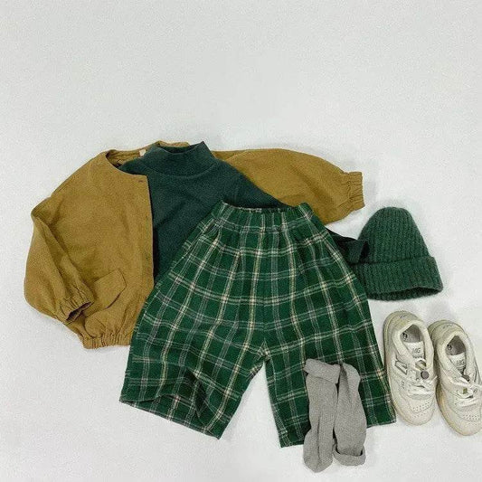 Fashion Personality Children's Plaid Stylish Pants Short pant for Boys - www.Shopthatapp.com #