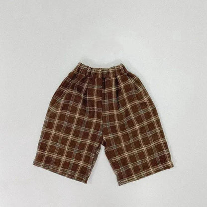 Fashion Personality Children's Plaid Stylish Pants Short pant for Boys - www.Shopthatapp.com #