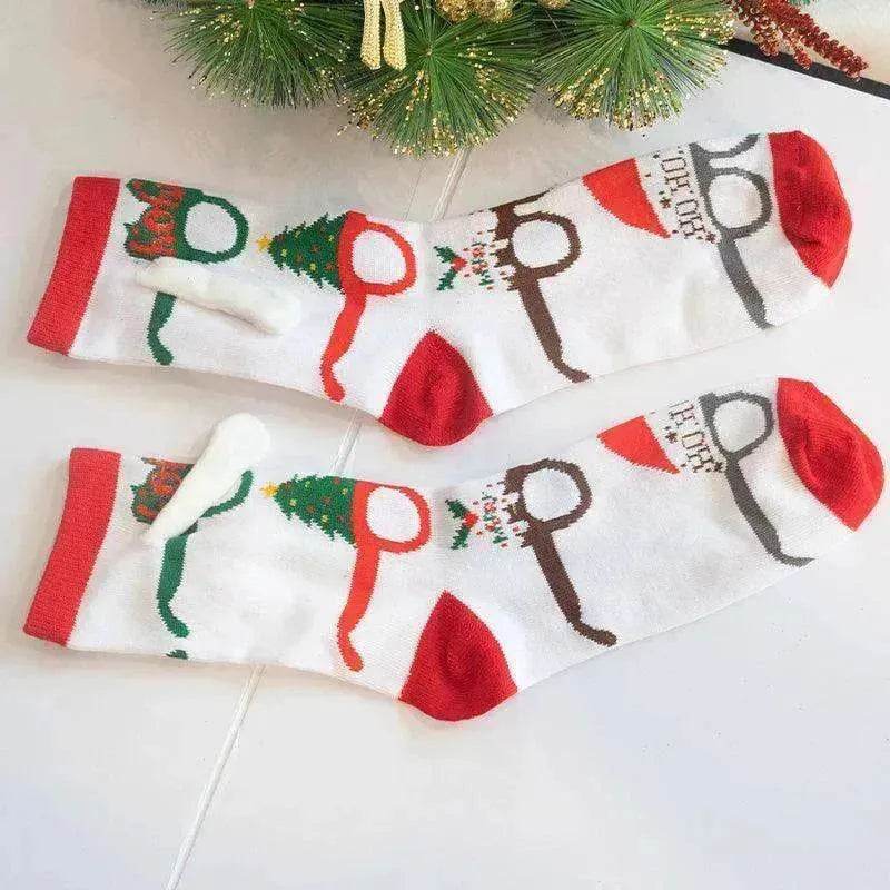 Fashion Simple Magnetic Christmas Socks For Men And Women - www.Shopthatapp.com