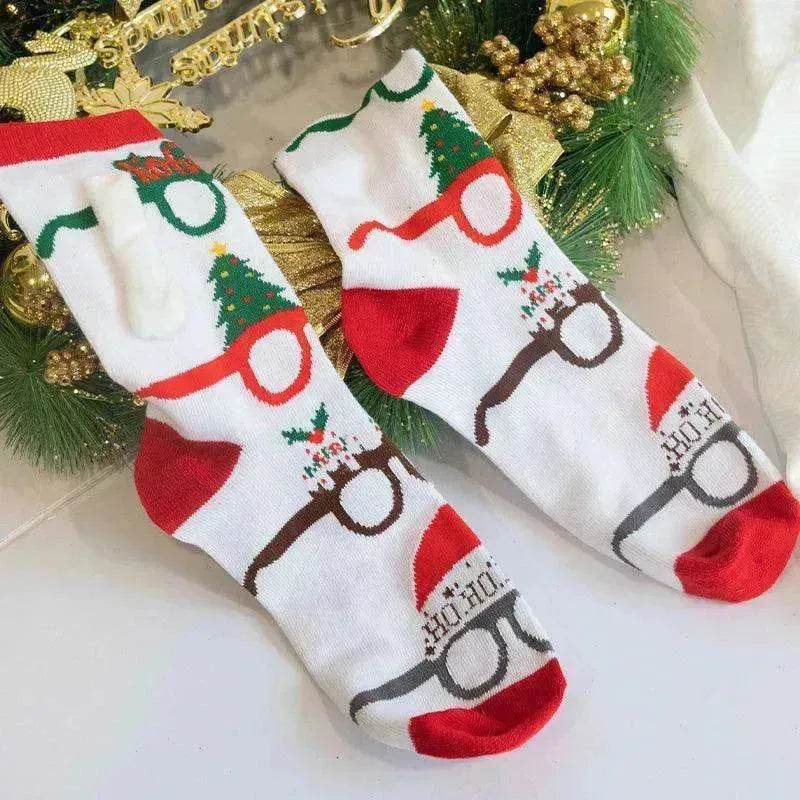 Fashion Simple Magnetic Christmas Socks For Men And Women - www.Shopthatapp.com