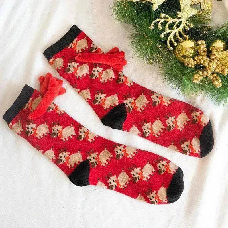 Fashion Simple Magnetic Christmas Socks For Men And Women - www.Shopthatapp.com