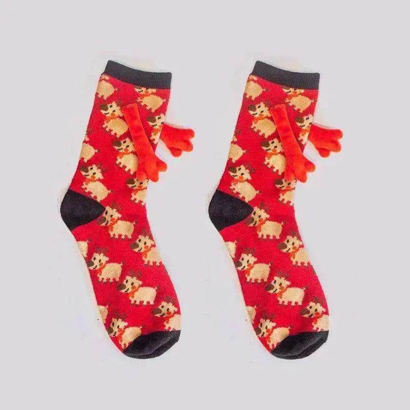 Fashion Simple Magnetic Christmas Socks For Men And Women - www.Shopthatapp.com