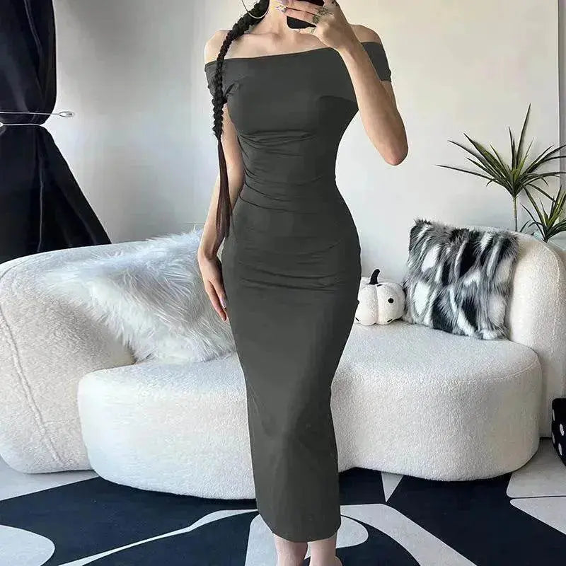 Fashion Slim-Fit Dress with High Waist, Hollow Detail, and Backless Design