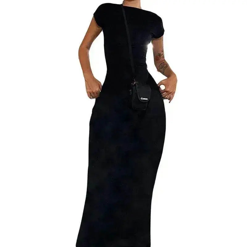 Fashion Slim-Fit Dress with High Waist, Hollow Detail, and Backless Design