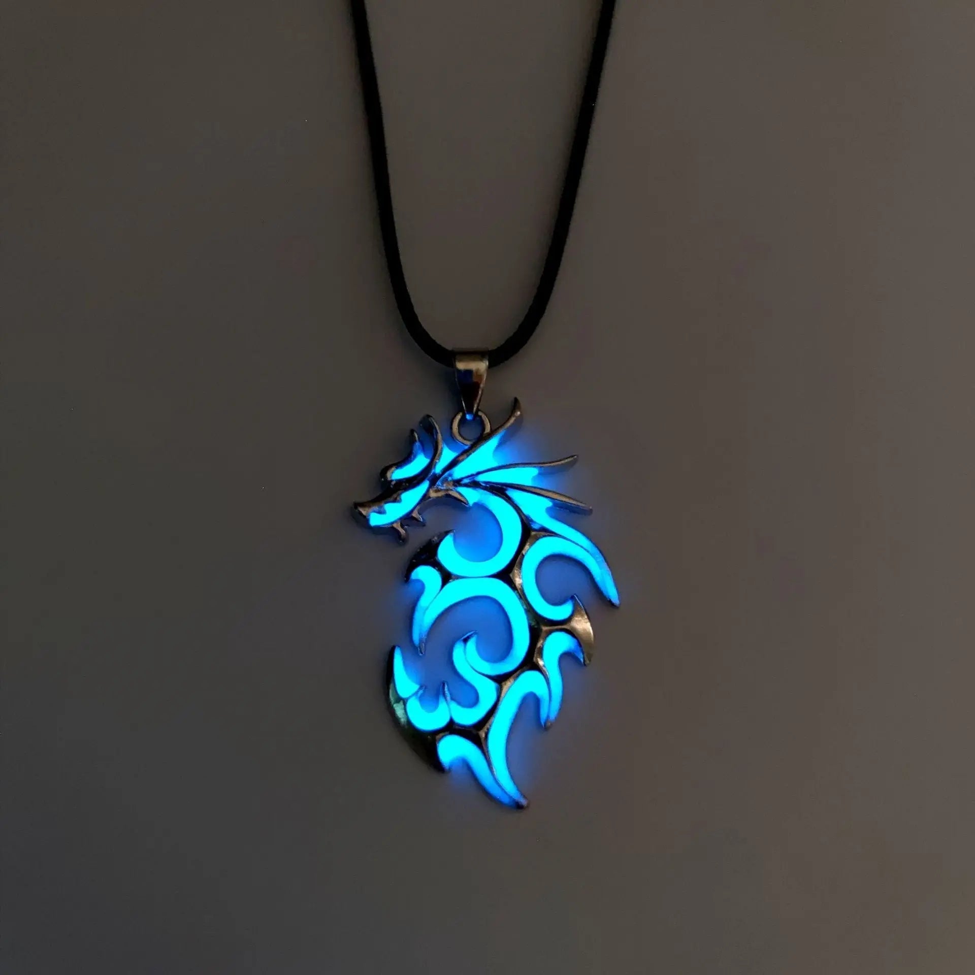 Fashion Trendy Men's Domineering Luminous Flame Dragon Necklace - www.Shopthatapp.com #