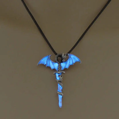 Fashion Trendy Men's Domineering Luminous Flame Dragon Necklace - www.Shopthatapp.com #