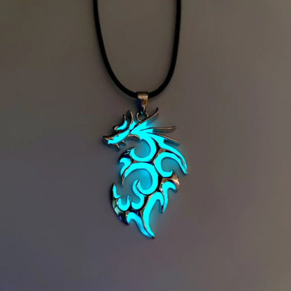 Fashion Trendy Men's Domineering Luminous Flame Dragon Necklace - www.Shopthatapp.com #