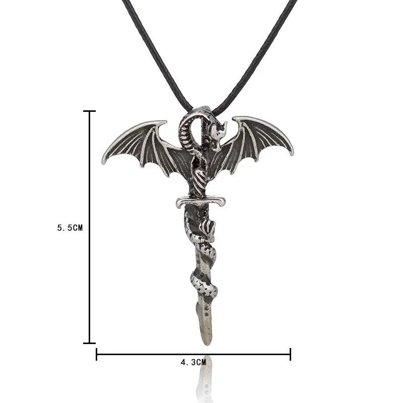 Fashion Trendy Men's Domineering Luminous Flame Dragon Necklace - www.Shopthatapp.com