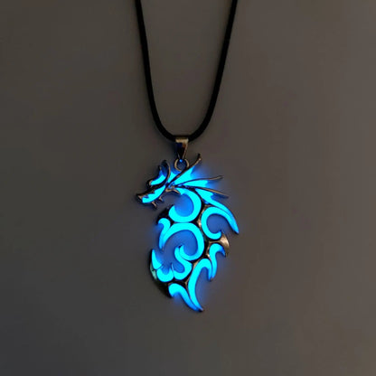 Fashion Trendy Men's Domineering Luminous Flame Dragon Necklace - www.Shopthatapp.com