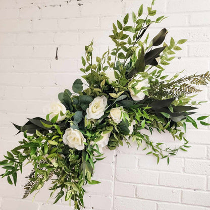 Faux Floral Arch Installation - Whites & Greens-Home decor-www.Shopthatapp.com-Plantita & Co. Bloom Bar & Studio