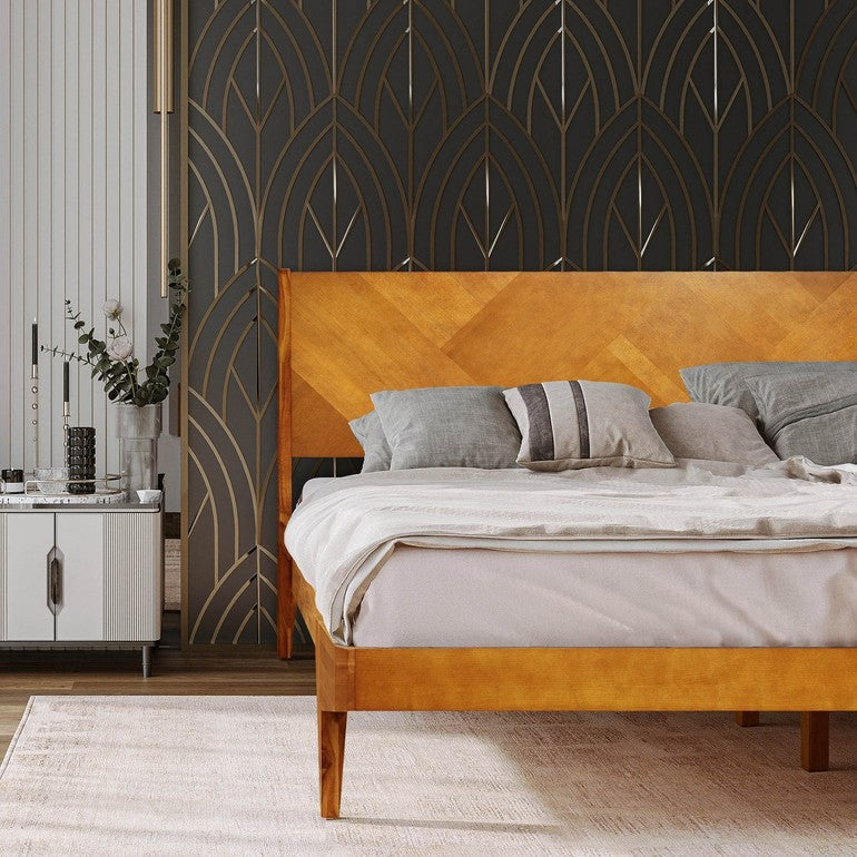 Gazelle Platform Bed Frame With Headboard - www.Shopthatapp.com