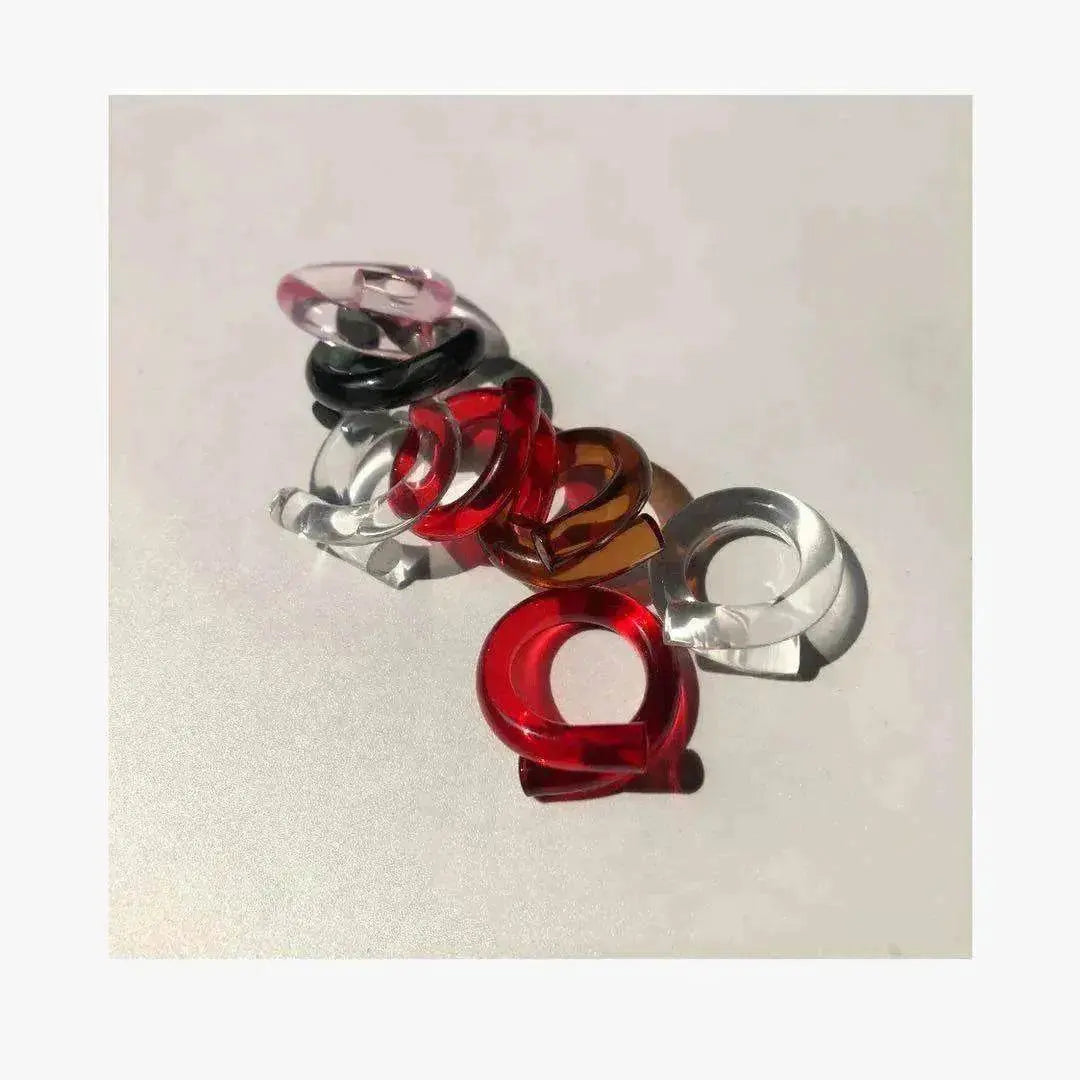 Female's High Transparent Acrylic Cross Ring - www.Shopthatapp.com