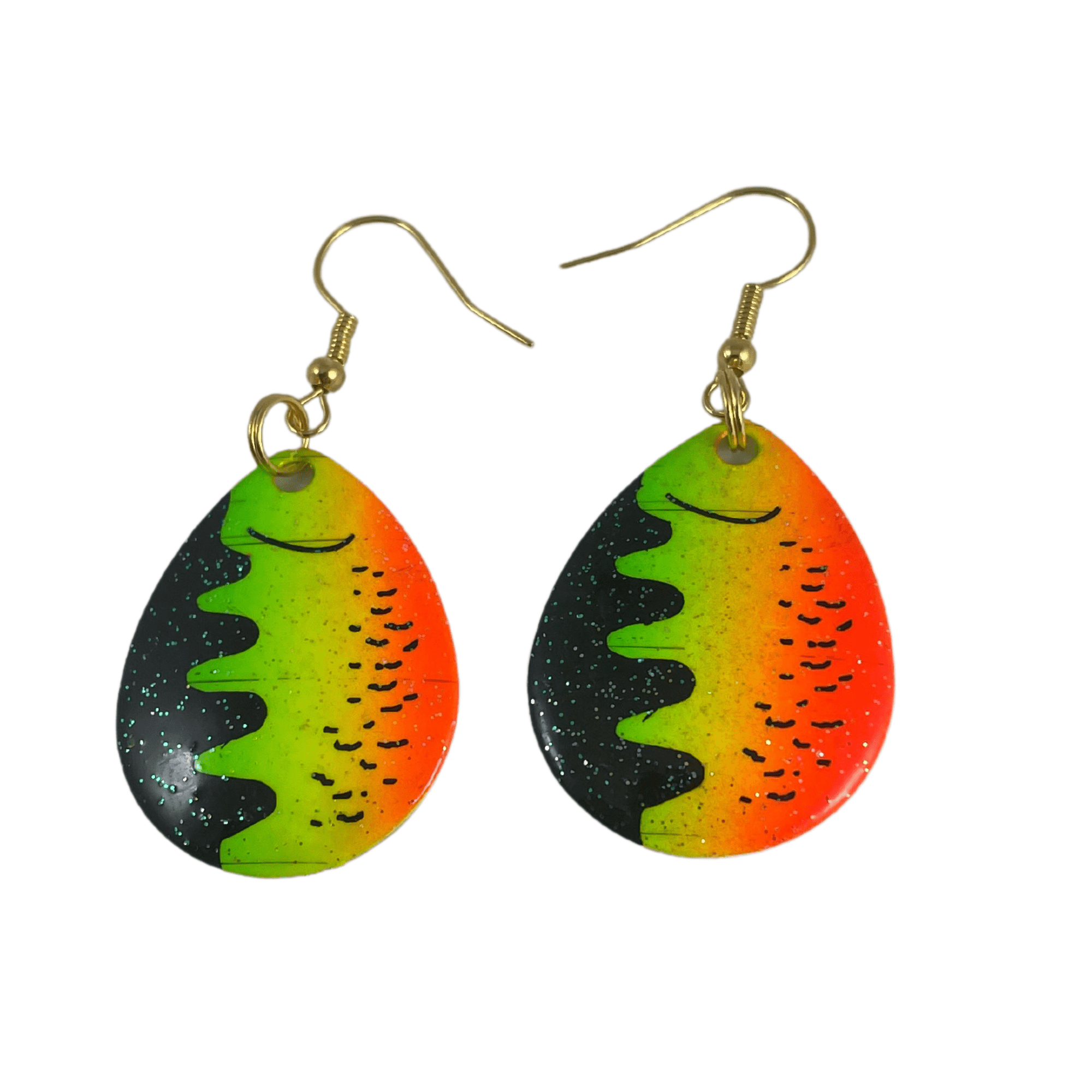 Colorado Crystal Firetiger Perch Spinner Blade Earrings - www.Shopthatapp.com