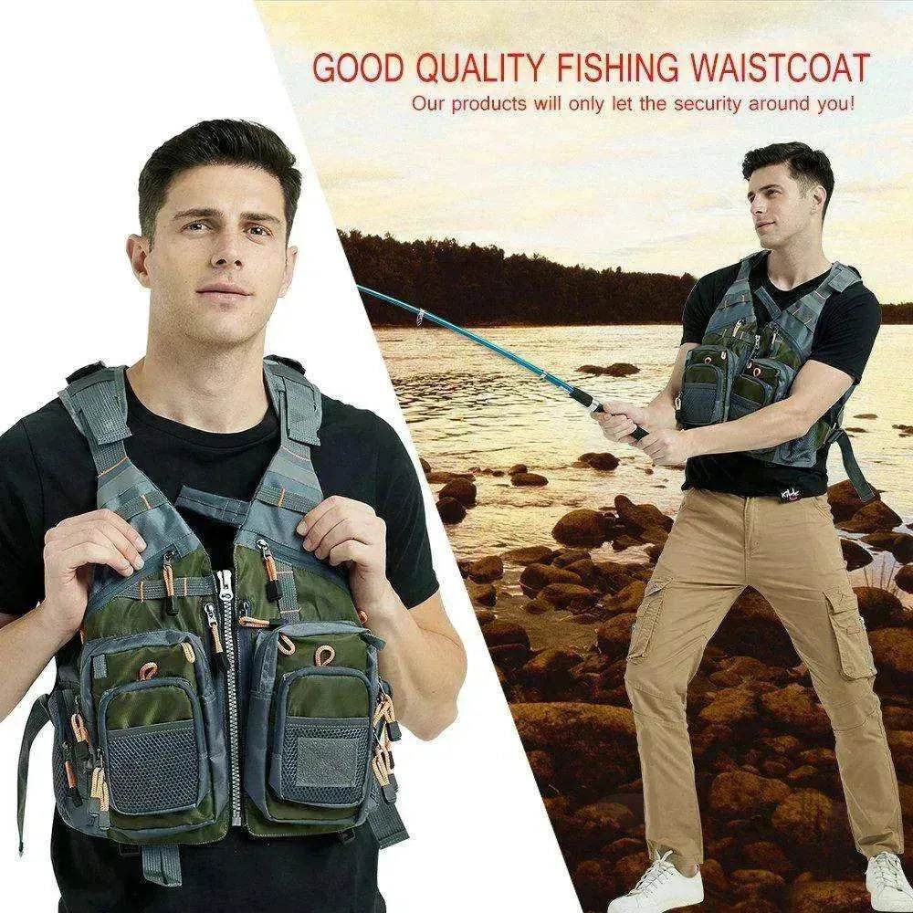 Fishing Outdoor Sport Flying Men Respiratory Jacket Safety Vest Survival Utility Vest - www.Shopthatapp.com