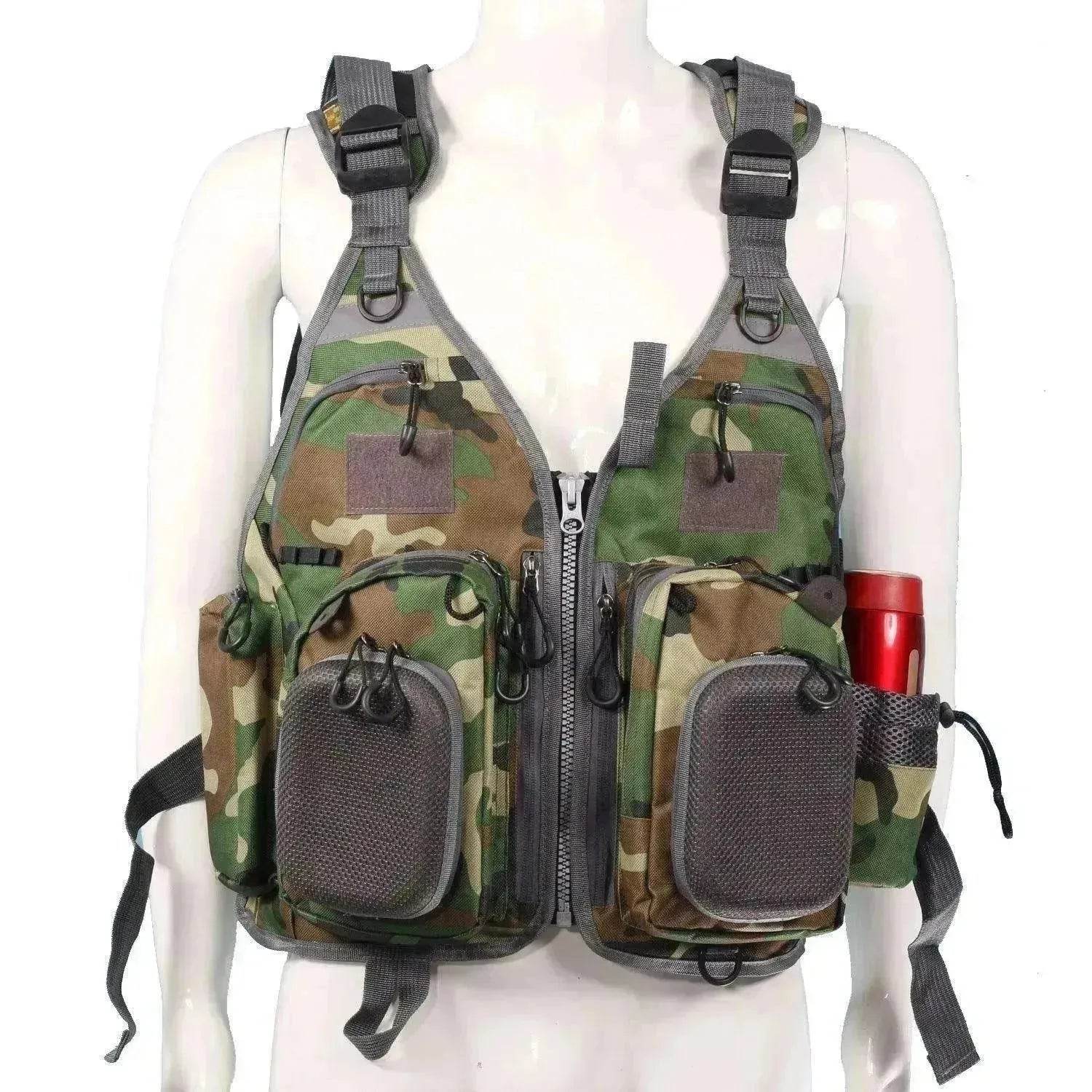 Fishing Outdoor Sport Flying Men Respiratory Jacket Safety Vest Survival Utility Vest - www.Shopthatapp.com