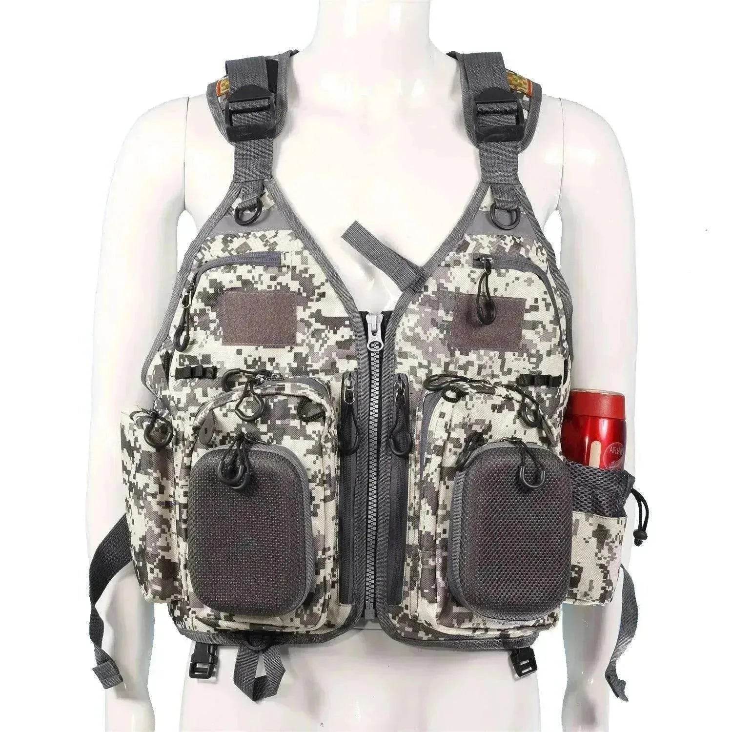 Fishing Outdoor Sport Flying Men Respiratory Jacket Safety Vest Survival Utility Vest - www.Shopthatapp.com