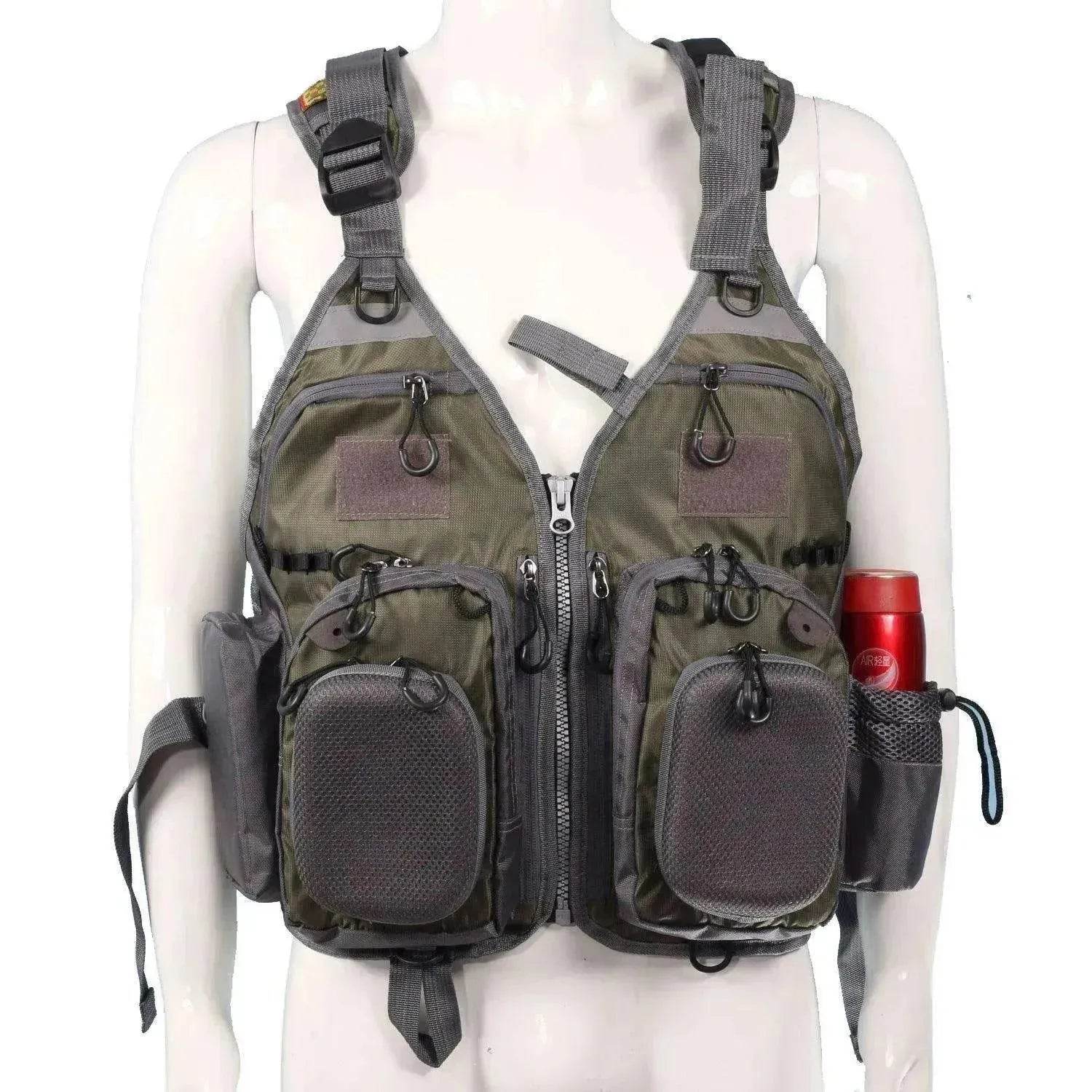Fishing Outdoor Sport Flying Men Respiratory Jacket Safety Vest Survival Utility Vest - www.Shopthatapp.com