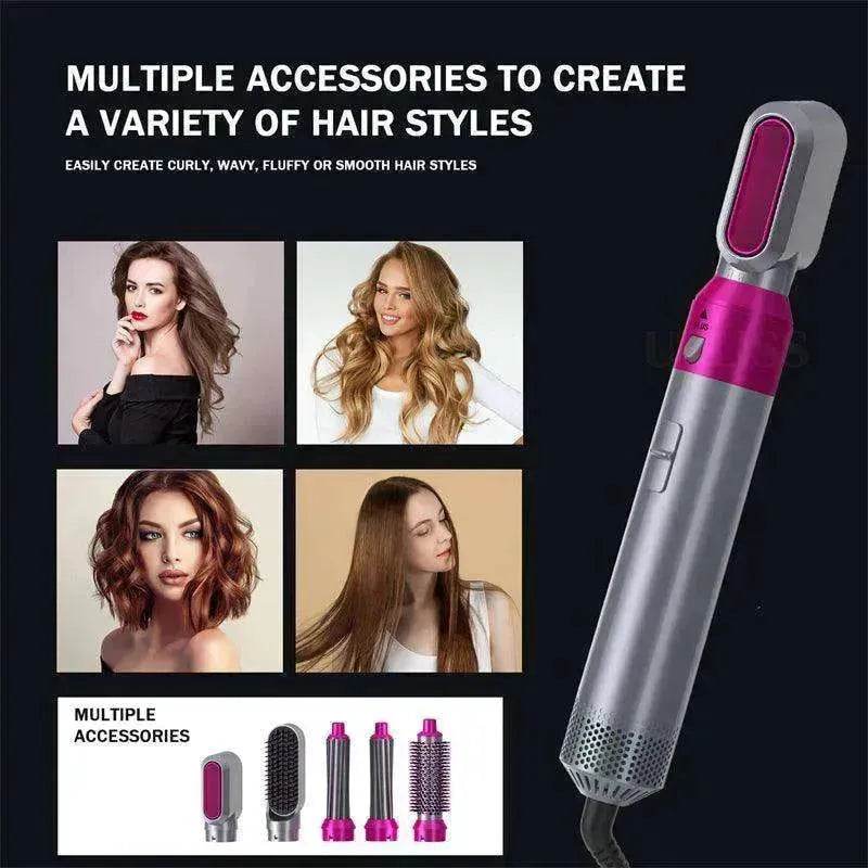 Five-in-one Hot Air Comb Automatic Hair Curler For Curling Or Straightening - www.Shopthatapp.com