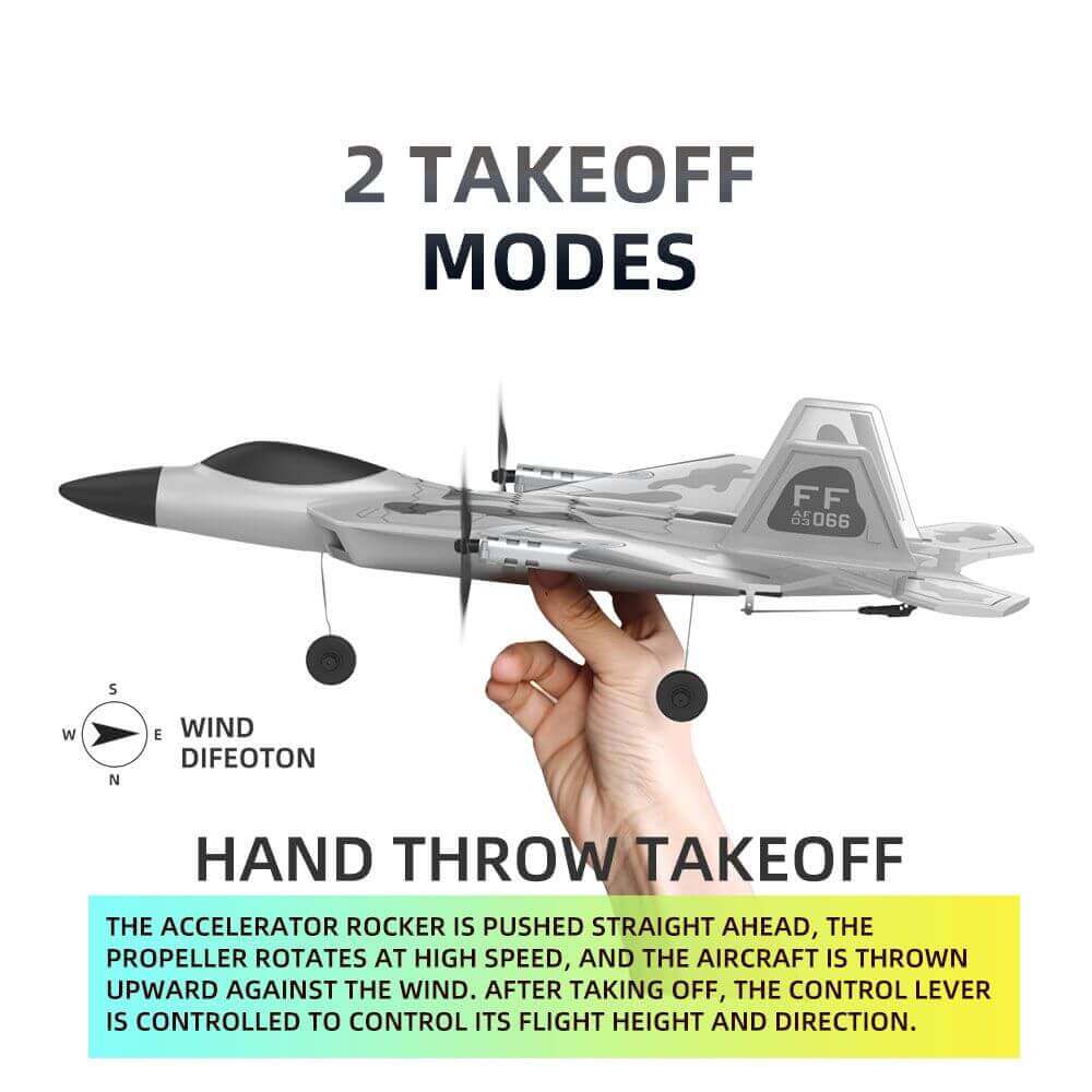 Fixed Wing 2.4G 4 Channel Kid Boy Gift BM16 for F22 Raptor RC Glider Plane Toy EPP Foam Remote Control Airplane - www.Shopthatapp.com #