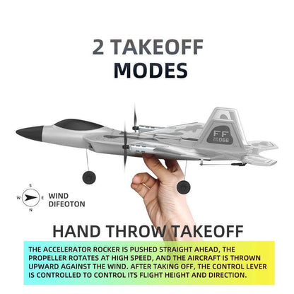 Fixed Wing 2.4G 4 Channel Kid Boy Gift BM16 for F22 Raptor RC Glider Plane Toy EPP Foam Remote Control Airplane - www.Shopthatapp.com #