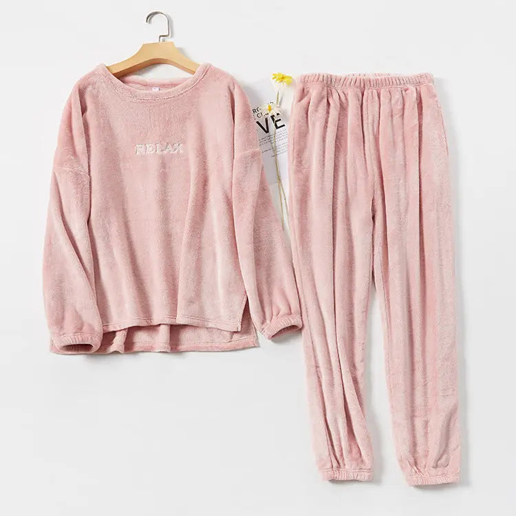 Flannel Pajamas Sets Winter Home Clothes For Women Men Sleepwear Couple - www.Shopthatapp.com