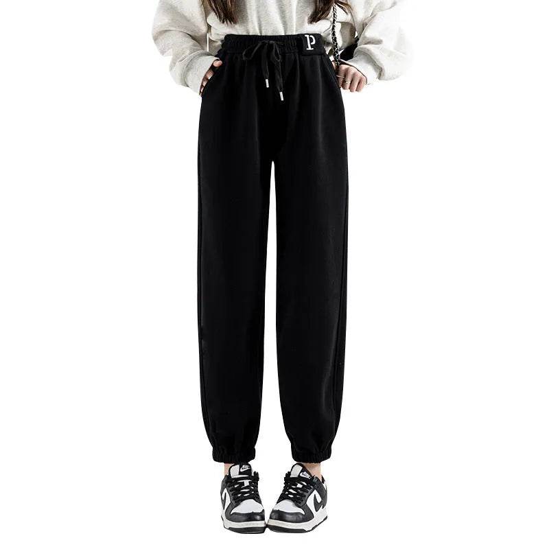 Fleece-lined Casual Harem Drawstring sweat Pants For Women - www.Shopthatapp.com #