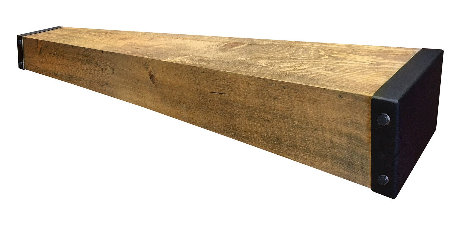 Étagère Style manteau de foyer avec embouts en métal - www.Shopthatapp.com