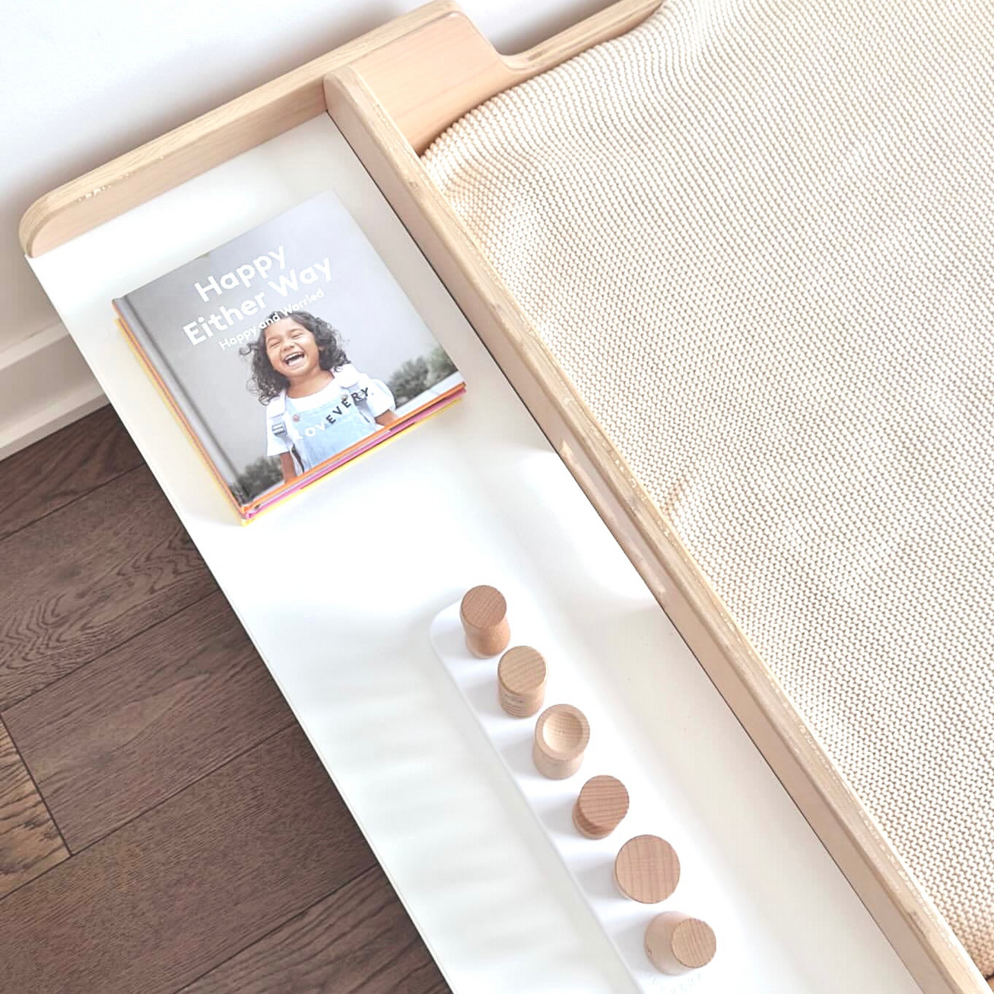 CHERRY FULL - Montessori Floor Bed with Shelves - www.Shopthatapp.com