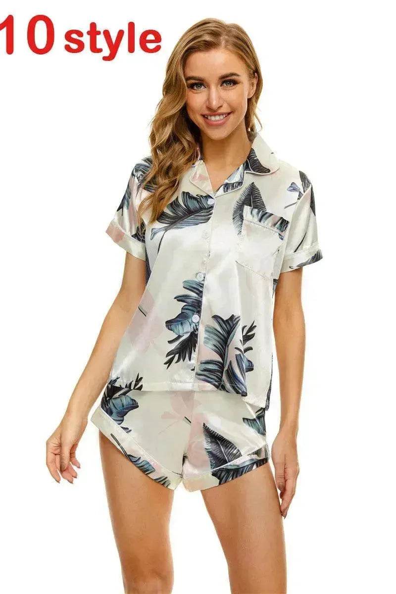 Floral Pyjamas – Satin Camisole and Shorts Sleepwear Set - www.Shopthatapp.com #