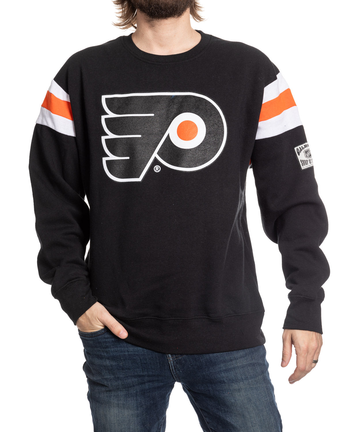 Philadelphia Flyers Varsity Retro Style Crewneck Sweater - www.Shopthatapp.com
