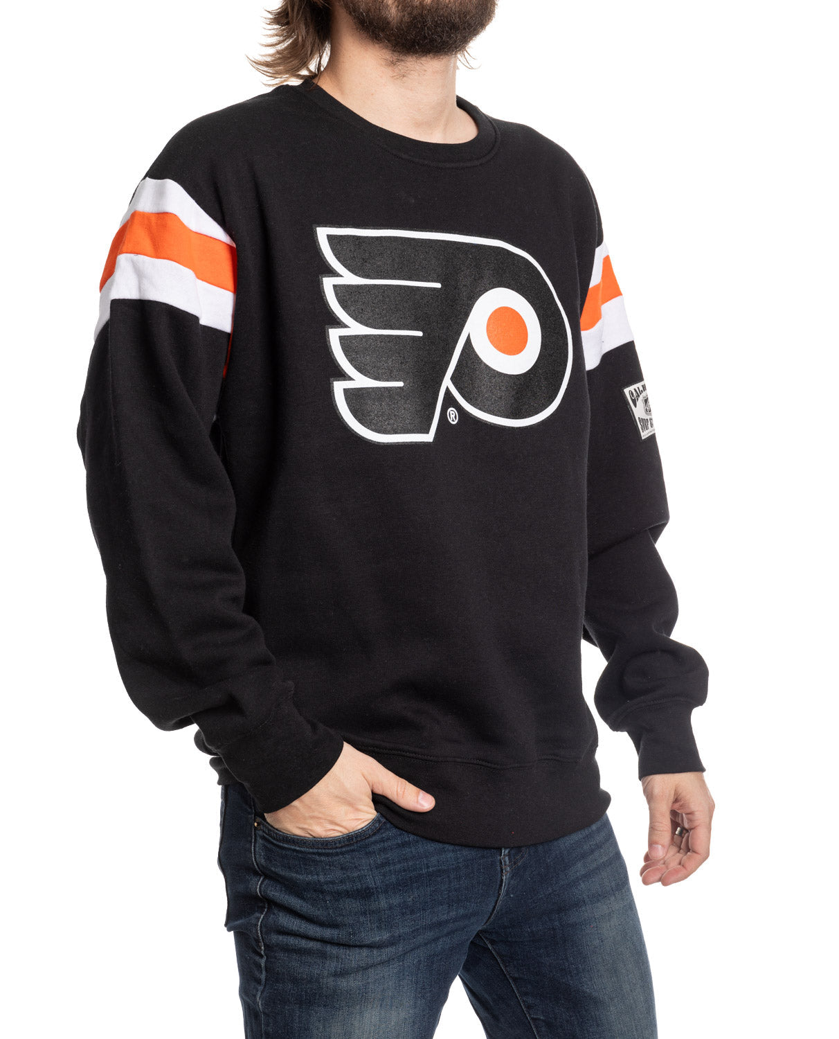 Philadelphia Flyers Varsity Retro Style Crewneck Sweater - www.Shopthatapp.com