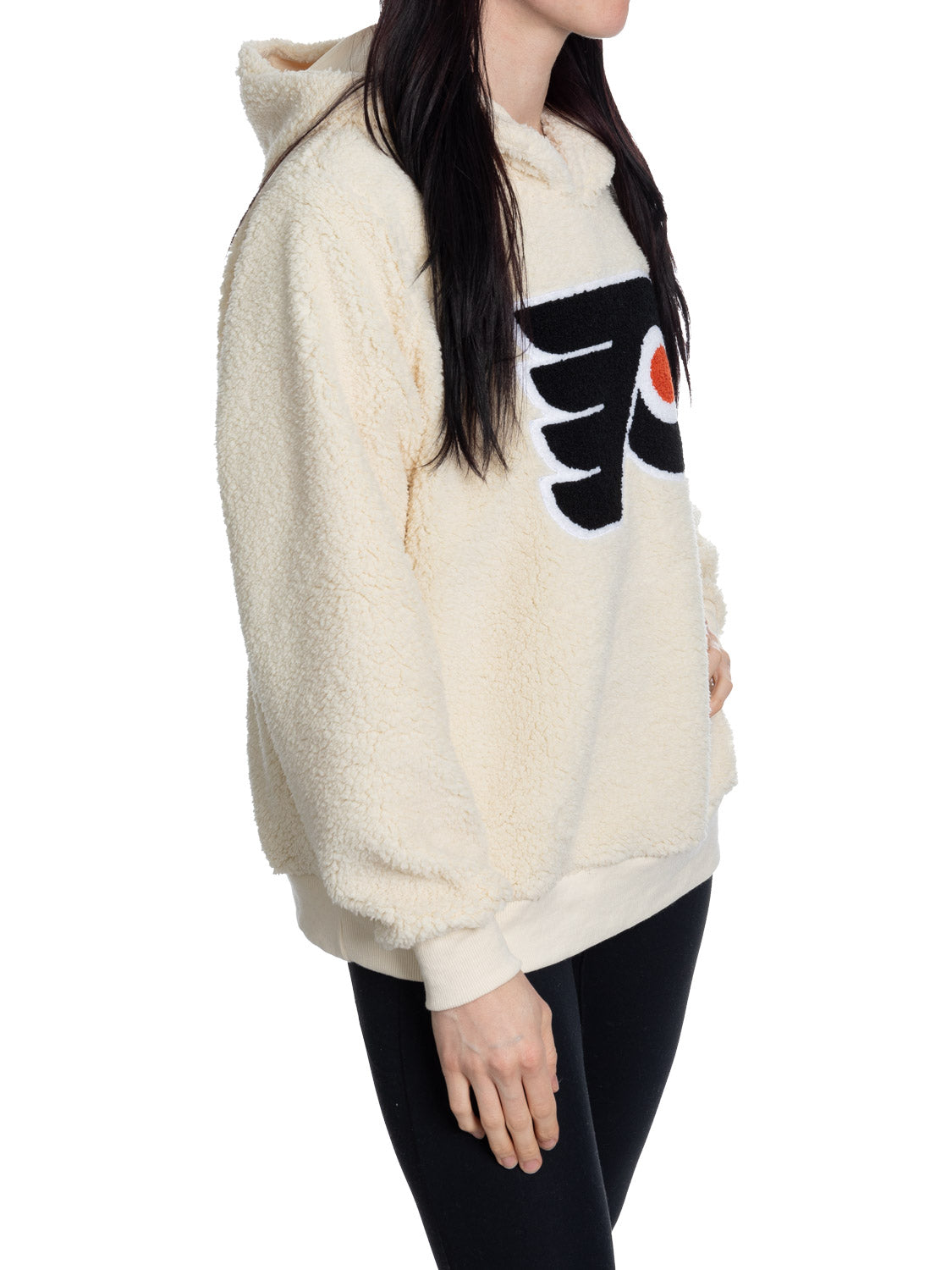 Philadelphia Flyers Ladies Sherpa Hoodie with Premium Chenille Logo - www.Shopthatapp.com