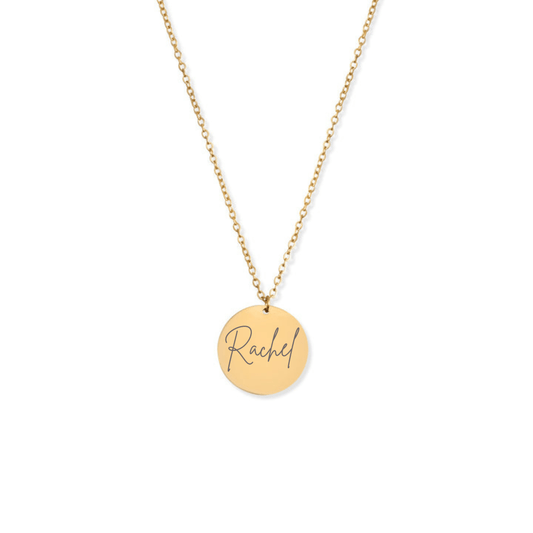 Collier gravé en cercle imprimé à la demande