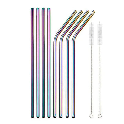 Food Grade 304 Stainless Steel Color Metal Straws - www.Shopthatapp.com