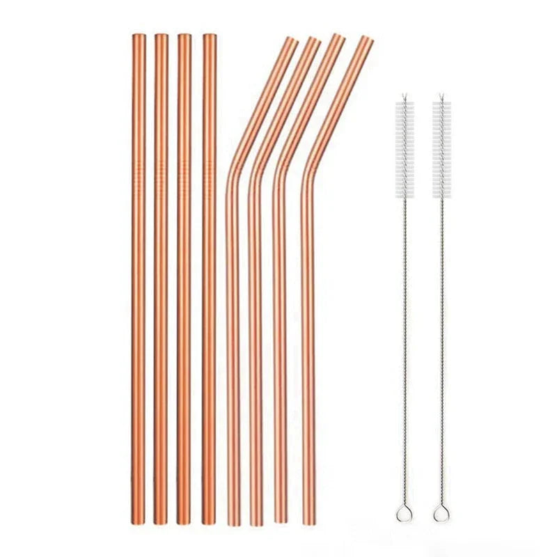 Food Grade 304 Stainless Steel Color Metal Straws - www.Shopthatapp.com