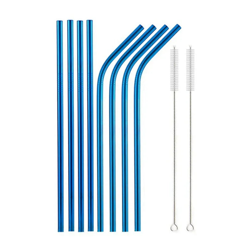 Food Grade 304 Stainless Steel Color Metal Straws - www.Shopthatapp.com