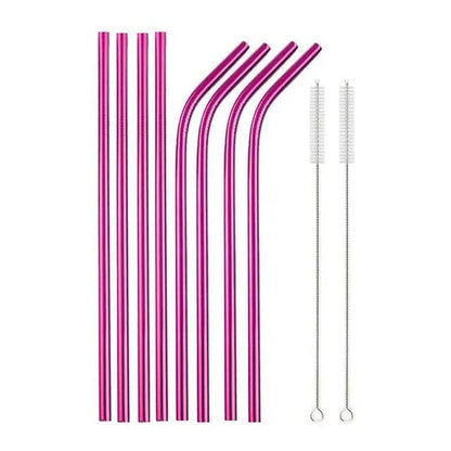 Food Grade 304 Stainless Steel Color Metal Straws - www.Shopthatapp.com