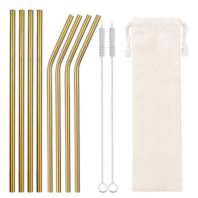 Food Grade 304 Stainless Steel Color Metal Straws - www.Shopthatapp.com