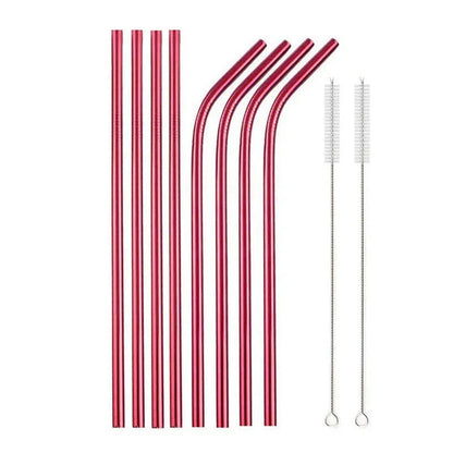 Food Grade 304 Stainless Steel Color Metal Straws - www.Shopthatapp.com