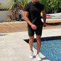 Foreign Trade Men's Short-sleeved Shorts Two-piece Cross-border Suit Wholesale