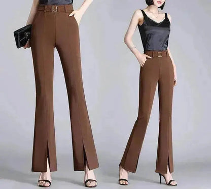 Formal Office Work High-Waisted Wide-Leg trouser Pants for Women - www.Shopthatapp.com