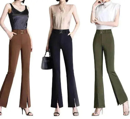 Formal Office Work High-Waisted Wide-Leg trouser Pants for Women - www.Shopthatapp.com