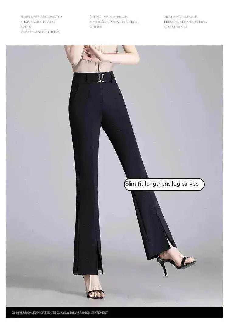 Formal Office Work High-Waisted Wide-Leg trouser Pants for Women - www.Shopthatapp.com