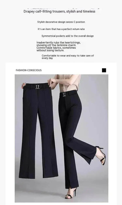 Formal Office Work High-Waisted Wide-Leg trouser Pants for Women - www.Shopthatapp.com