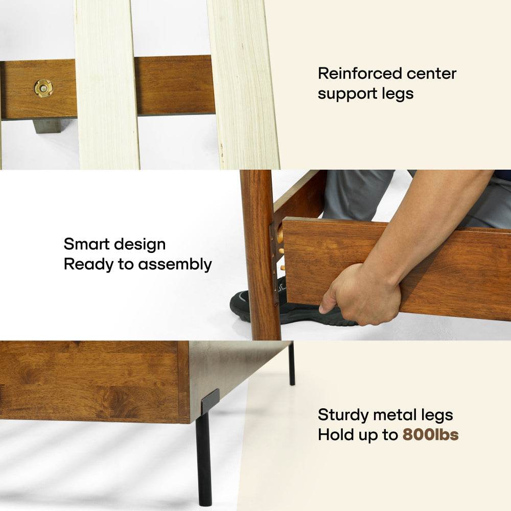 Frida Deluxe Solid Wood Bed Frame - www.Shopthatapp.com