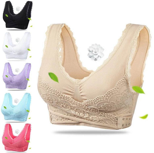 Front Cross Side Buckle Lace Side Non-Wire Sports Fitness Bra women - www.Shopthatapp.com #
