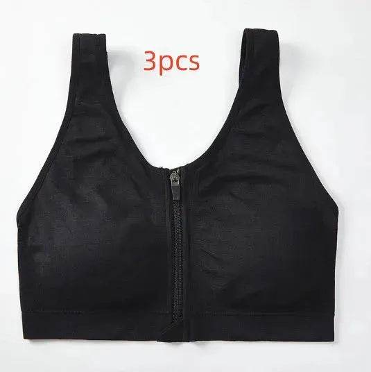 Front Zipper Sports Bra Shockproof High Strength Bra high impact sports bra - www.Shopthatapp.com #