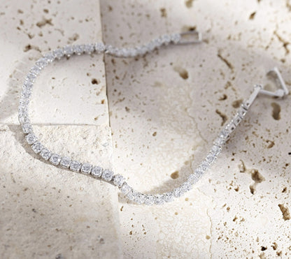Full Diamond Crystal Bracelet Round Zircon - 2.5mm Single Row - www.Shopthatapp.com